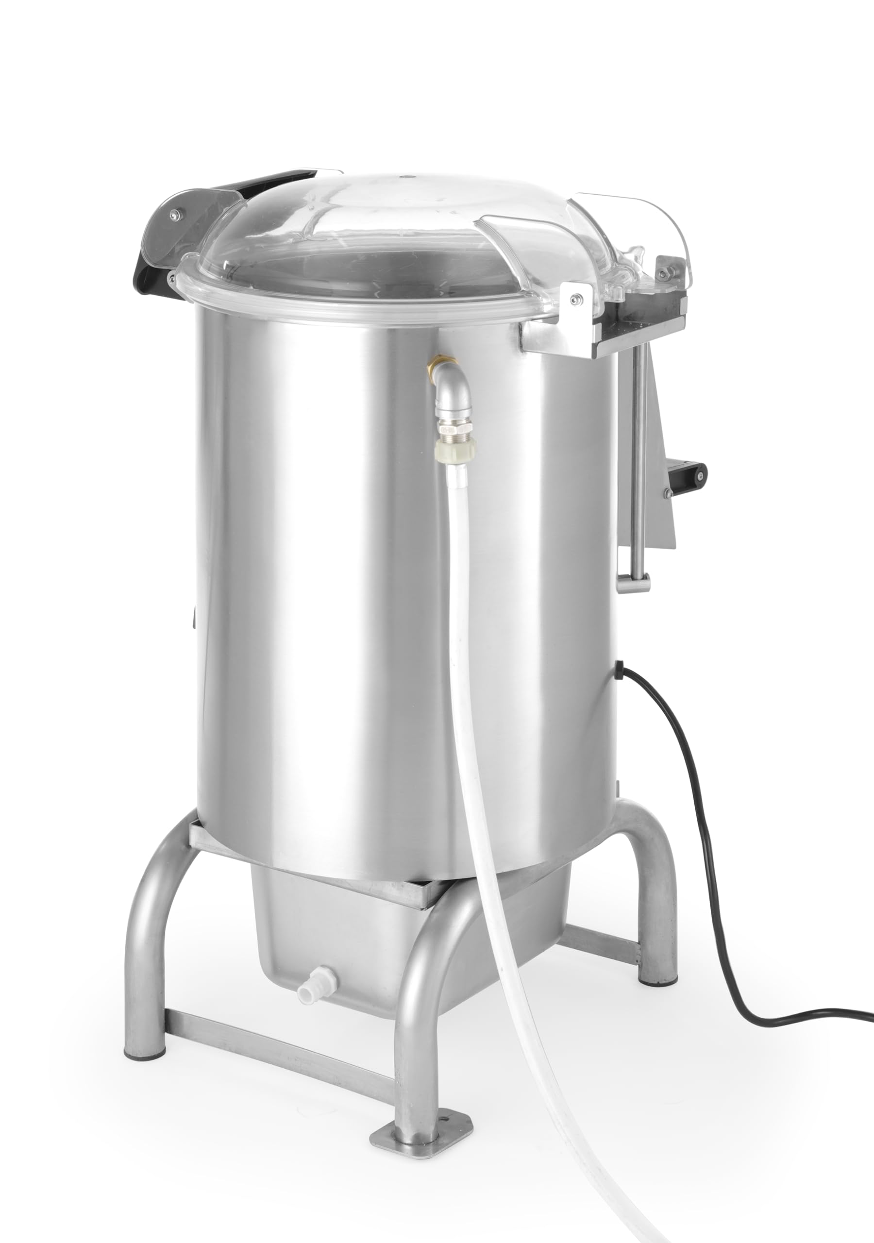 HENDI Pelapatate professionale, macchina pelapatate elettrica, 18kg per carico, capacità 240–360kg/h, peso 42,4kg, 230V, 1100W, 622x540x(H)997mm, acciaio inox