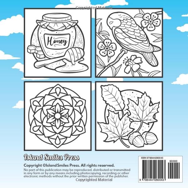 Bold and Easy Large Print Coloring Book: 40 Big and Simple Designs for Adults, Seniors and Beginners. Animals, Flowers, Food, Still Life, Simple Mandalas and more. - Image 2
