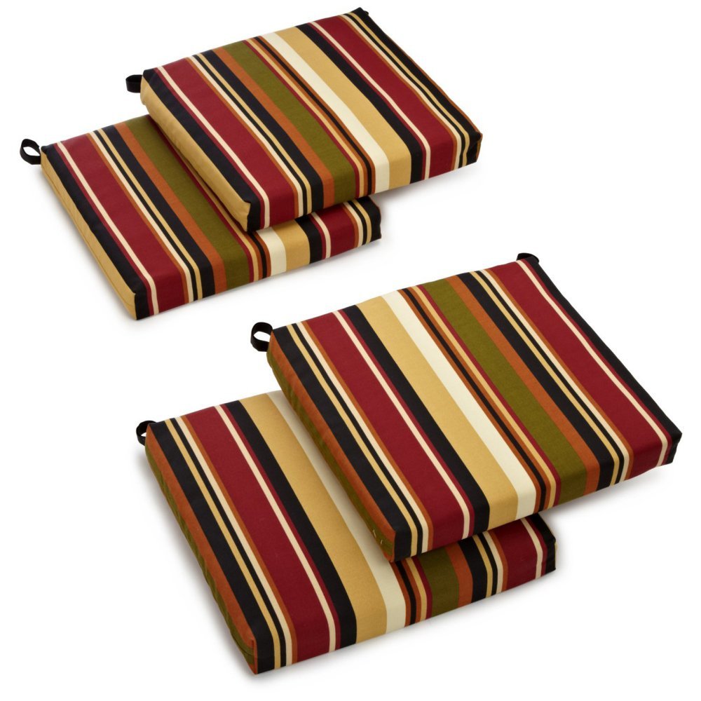 (2)Blazing Needles Outdoor Chair Cushion, 20" x 19", Alenia Pompeii 4 Count