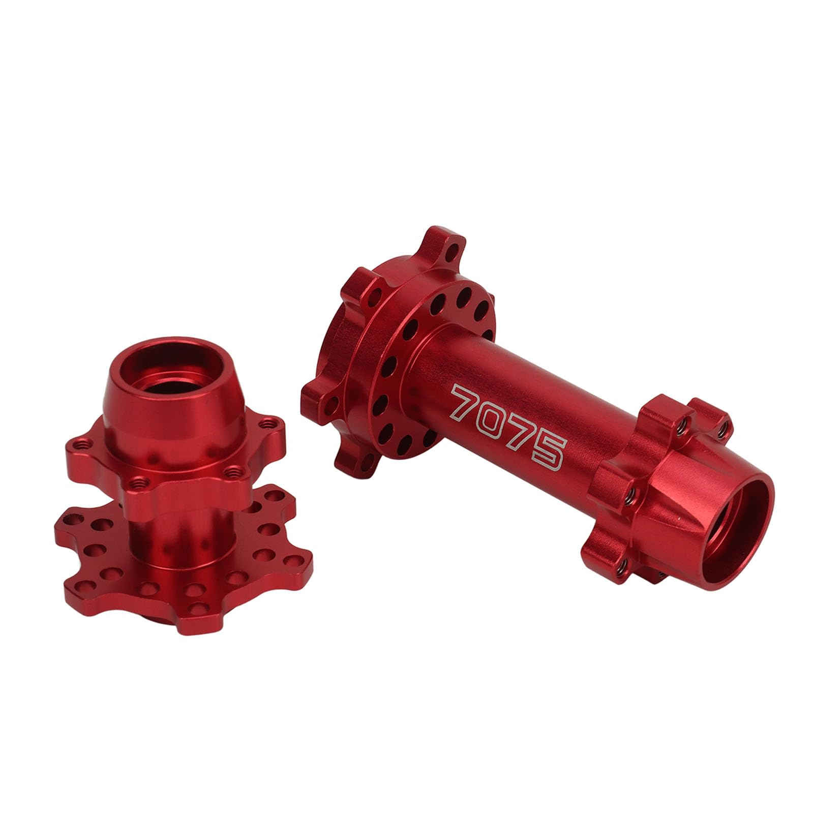 Motorcycle Wheel Hex Hubs,Aluminum RC Front Rear Wheel Hex Hub Vehicle Scale Accessories for LOSI 1/4 Promoto MX Electric Motorcycle (Red)