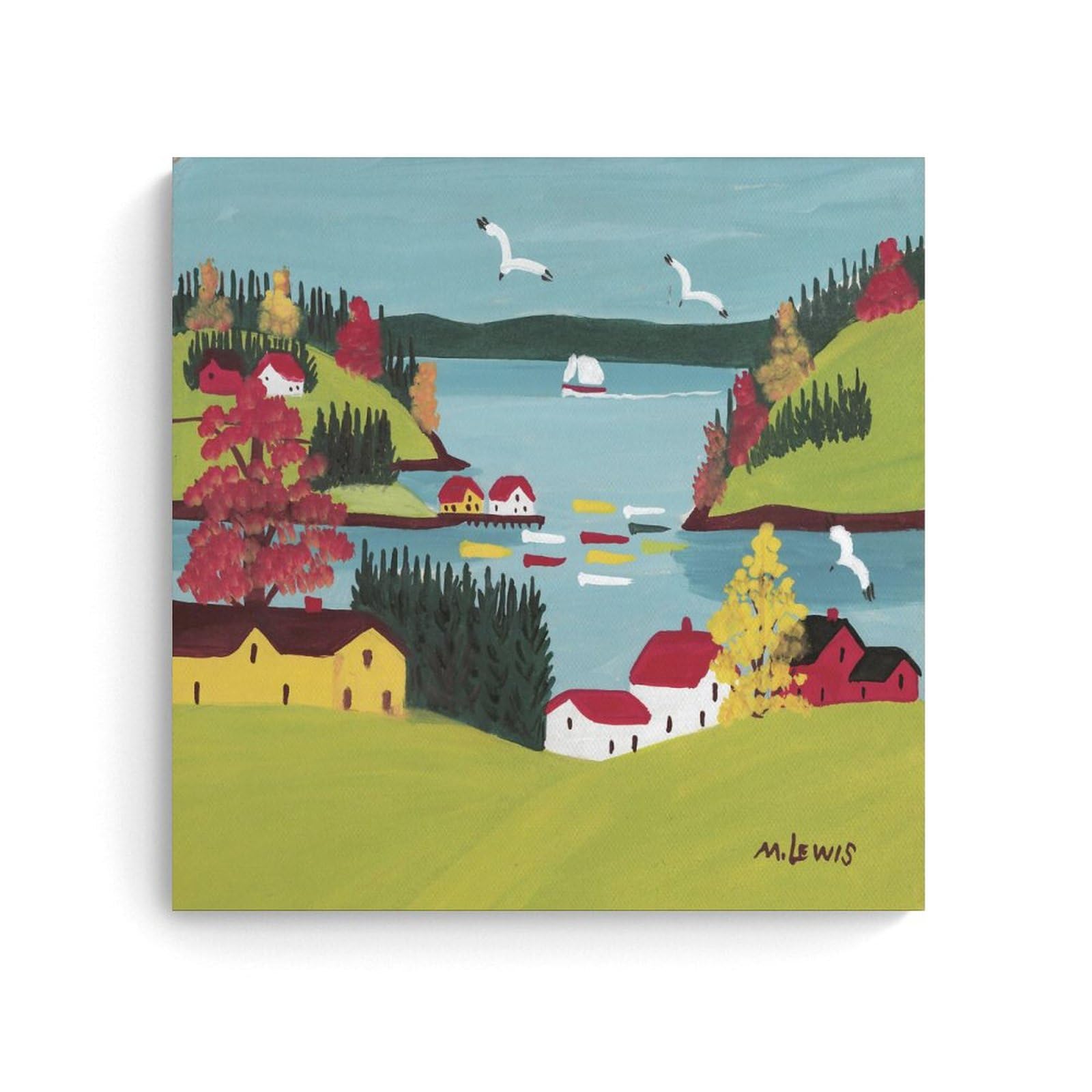 NgAnoh Folk Art -21 by Maud Lewis Canvas Printed Poster Print Photo Art Painting Canvas Home Decorative Bedroom Modern Decors Gifts 16x16inch(40x40cm)