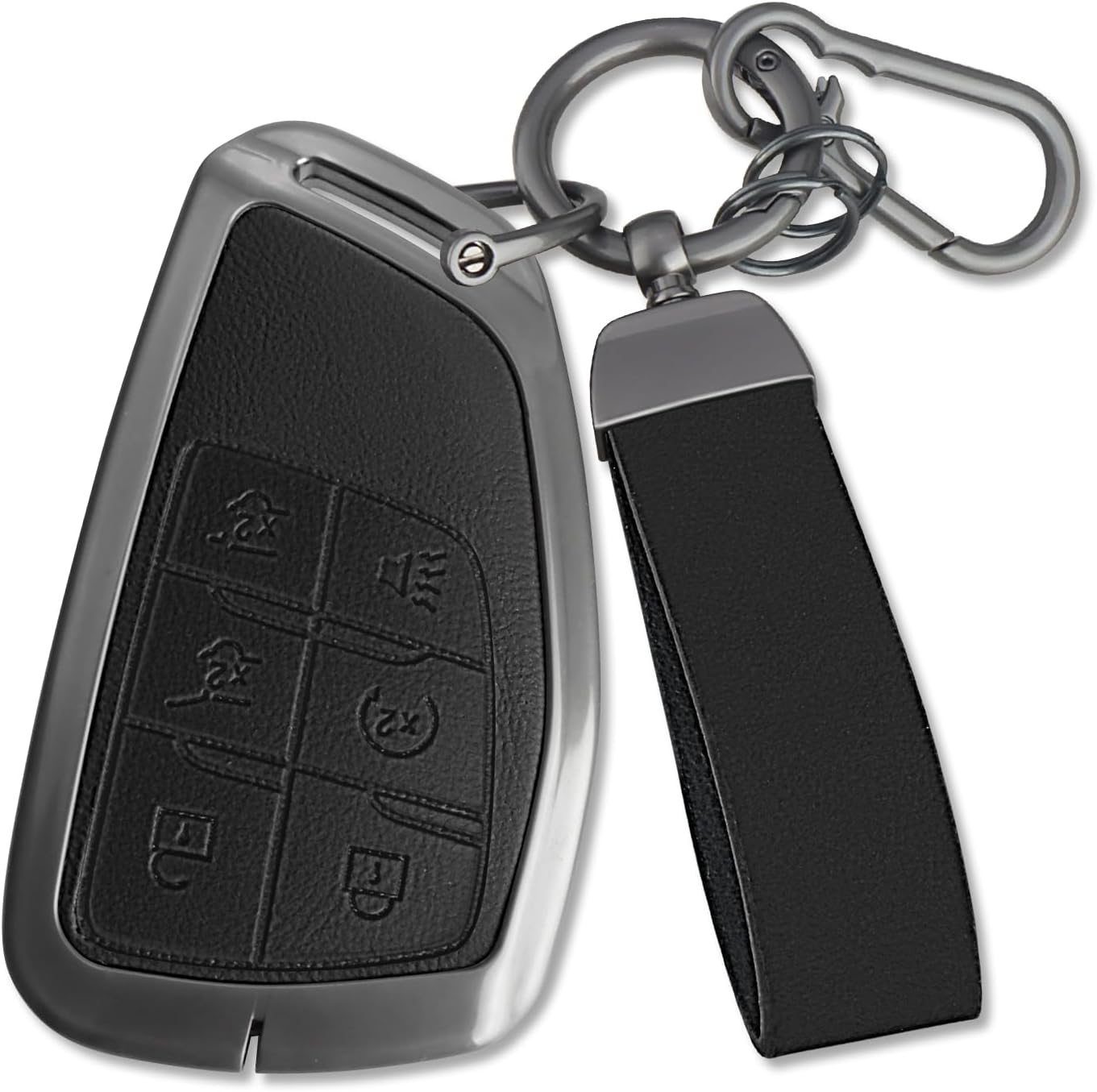 MILD EAST for Chevy Key Fob Cover Compatible with 2021-2026 Tahoe Suburban GMC Yukon Denali Silverado Key Shell Case (Brown, 6 Buttons)