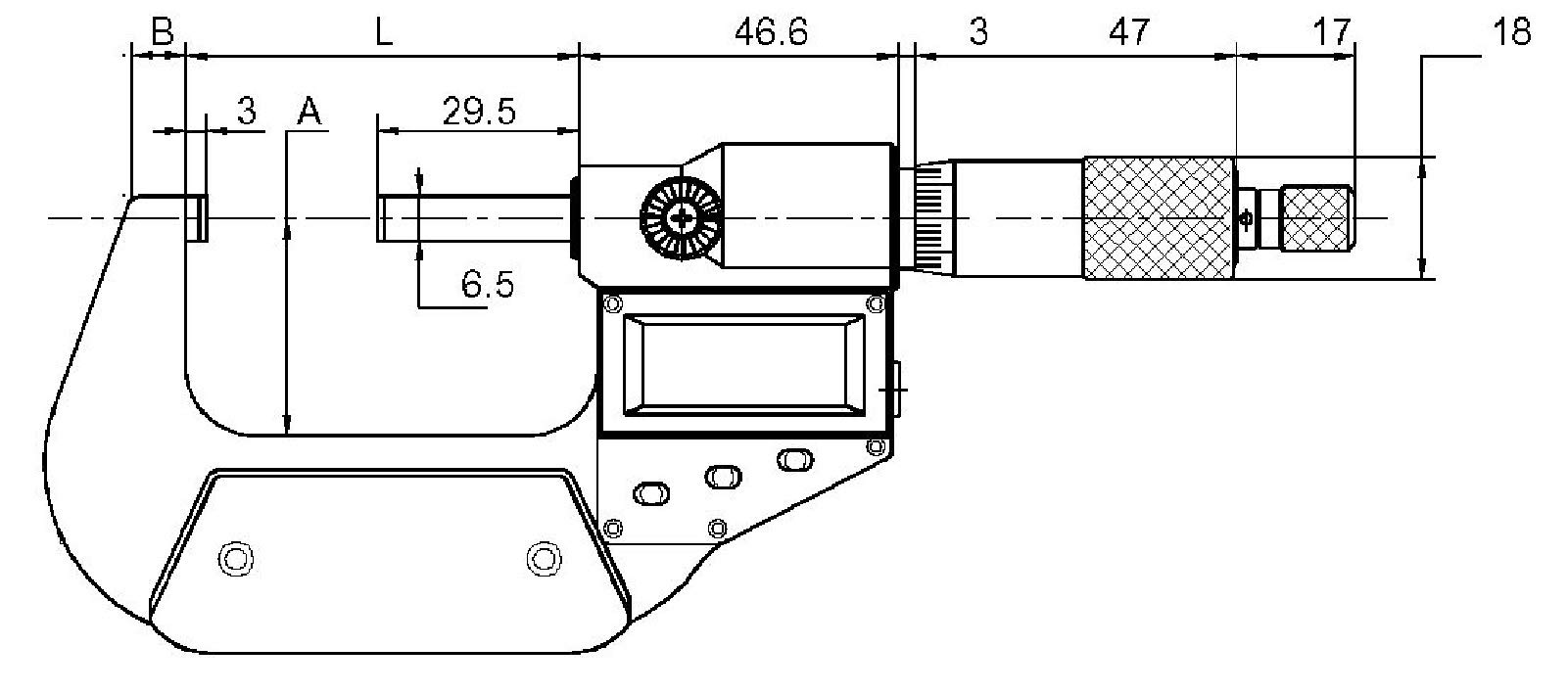 MIB Digital-Bügelmessschraube, ABS Mikrometer-Schraube 0-300 mm zur AUSWAHL: 175-200 mm