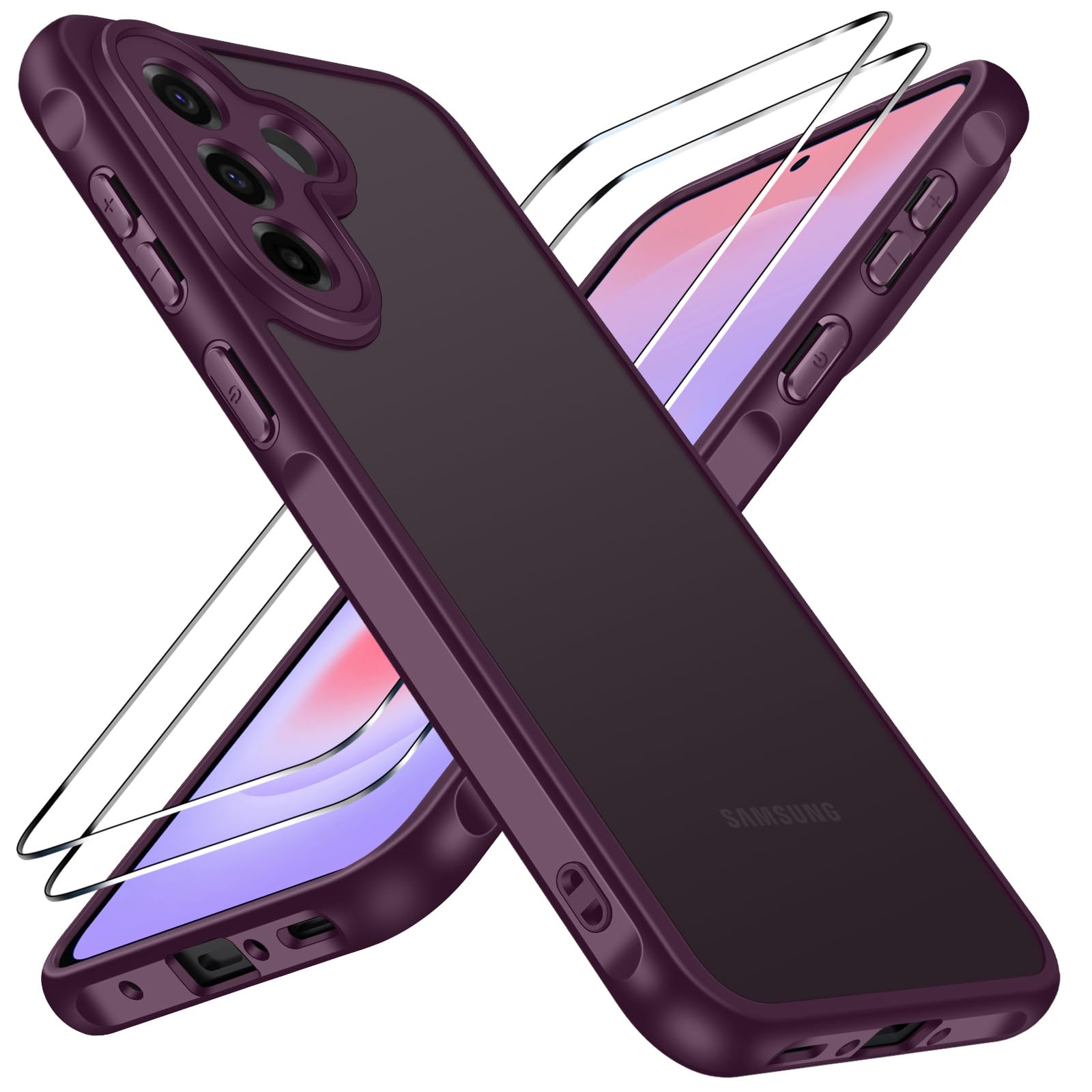 ivoler Coque Mat pour Samsung Galaxy A37 5G avec 2 Pièces Verre Trempé, [Protect