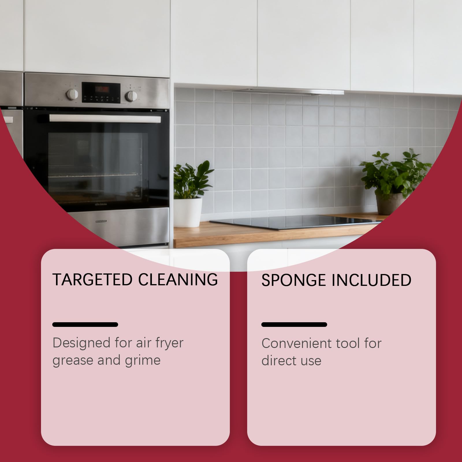 Spray limpiador para freidoras de aire caliente – Limpiador de cocina para horno, estufa, parrilla, encimera y utensilios de cocina – Eliminador de aceite y grasa para diferentes superficies con