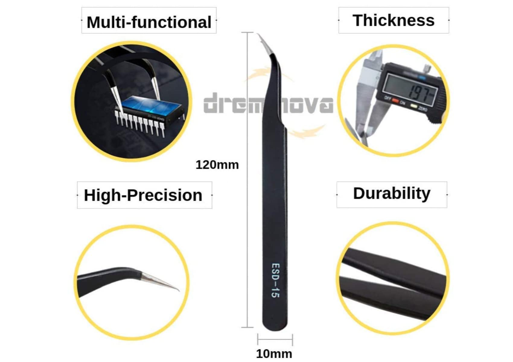 Safe ESD Anti Static Wrist Strap Band Long Earthing Wristband Ground