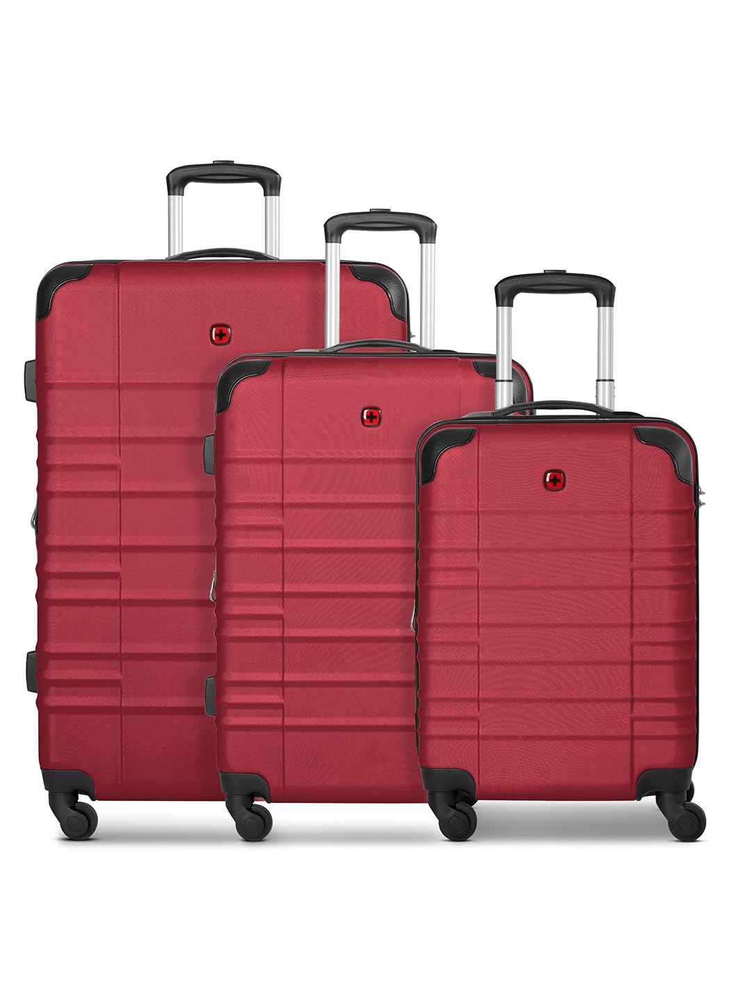 WENGER Koffer-Set 3-teilig für Damen und Herren | Reise-Trolleys 51 x 30 x 75 cm aus hochwertigem, stoßfestem ABS Material | Erweiterbar & Teleskopgriff| Amplar Evo Serie