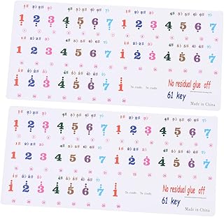 KJHBV 2 Sheets 61 Key Keyboard Stickers Number Decals Letters Stickers Number Keypad Piano Keyboard Sticker Piano Notes Stickers Removable Piano Key Sticker Piano Accessories Piano Decal