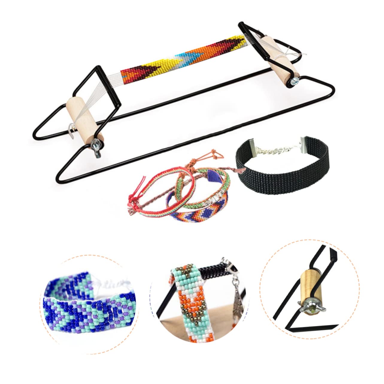 DOITOOL 2 Herramientas Para Tejer Cuentas Telar Para Abalorios Joyería Telar Para Abalorios Inoxidable Ensartar Manualidades Infantiles Pulseras Telar Herramientas Para