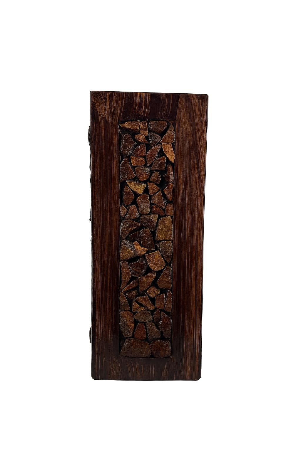 Rustic Wooden Floor Vase - Stone Design -2 Rustic Wooden Floor Vase - Stone Design -2