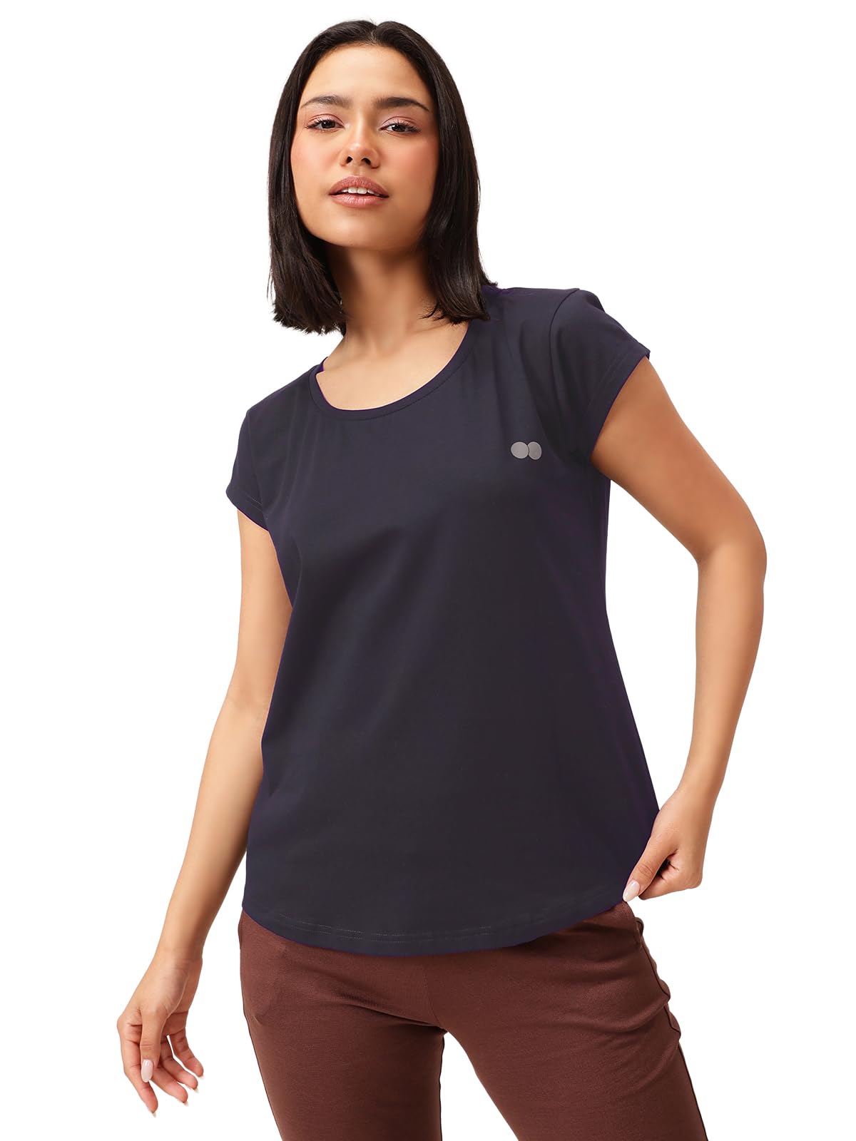 Comfort Fit Active Cotton T-Shirt in Navy-image-41