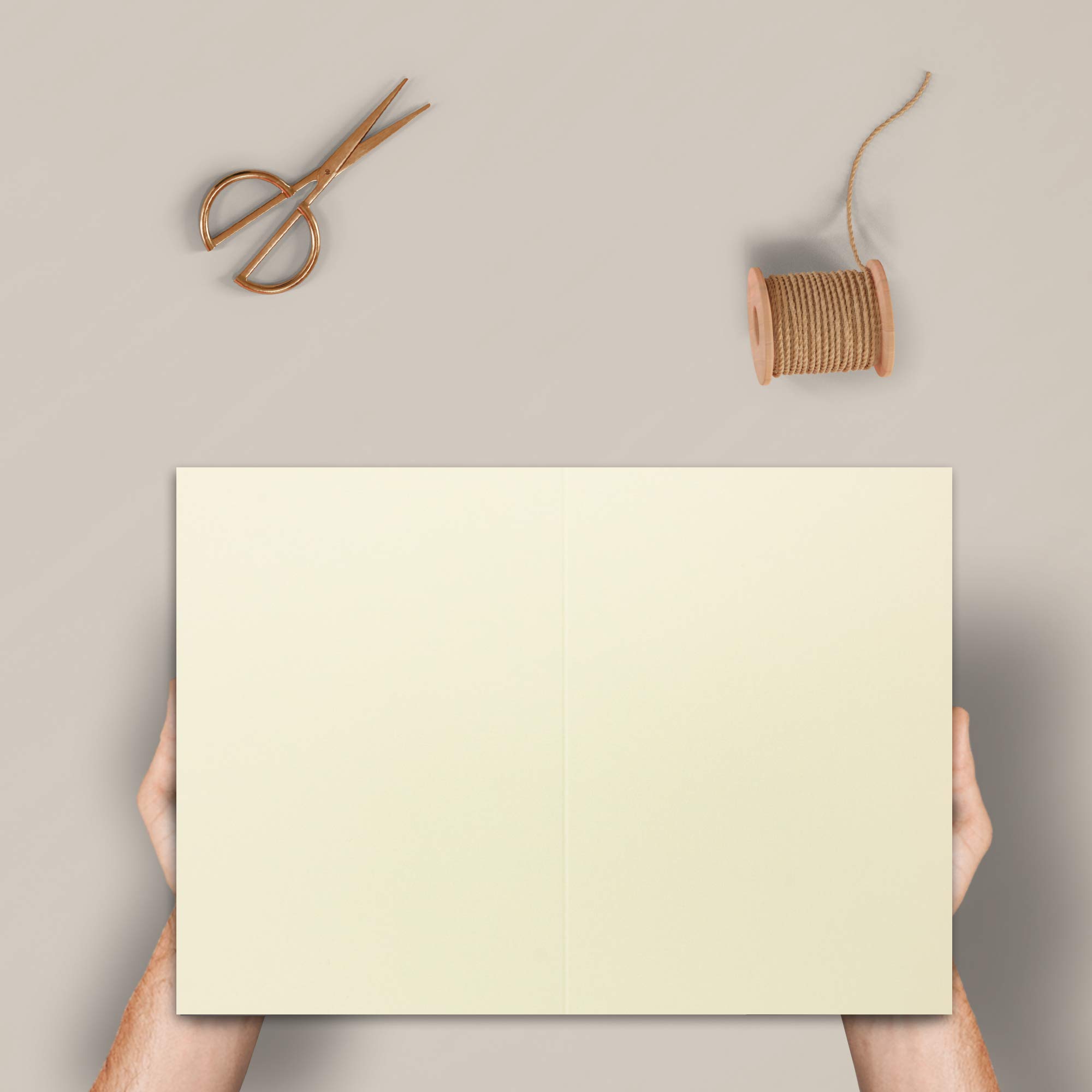 100x große DIN A4 Klappkarte in Vanille (Creme) - 21 x 29,7 cm - XXL Karte blanko 240 g/m² zum Basteln und Selbstgestalten - FarbenFroh