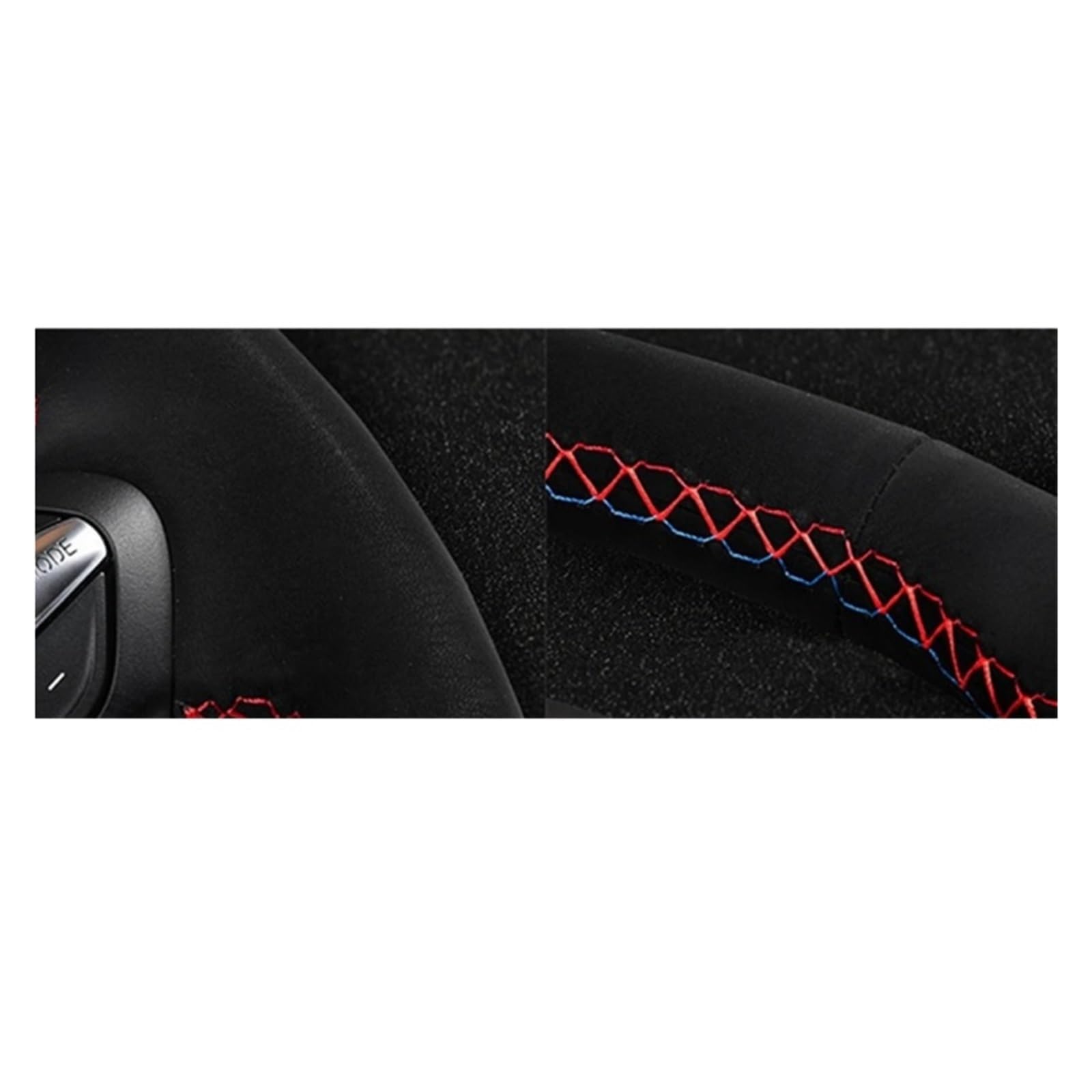 Protector Cubierta Volante Funda de Volante de Cuero de Gamuza Cosida A Mano para Benz para W176 W246 para Clase A para Clase C W204 C117 C218 X218 W212 C207 A207(Yellow Thread)