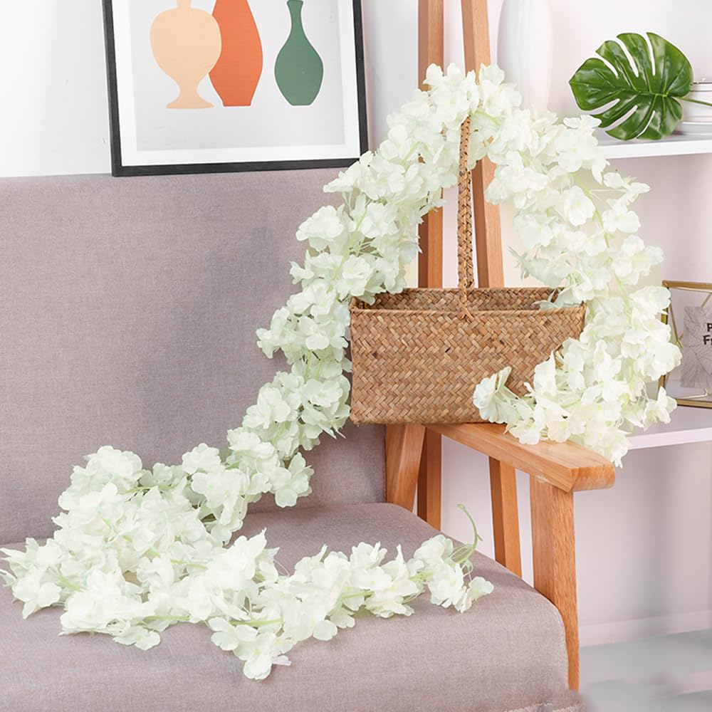 4 Ghirlande Di Fiori Di Ciliegio Artificiali Lunghissime 180 Cm L'una - Rami Fioriti Di Seta Rosa Per Decorazioni Matrimonio, Feste In Giardino, Pareti Di Casa E Camera Da Letto - Effetto Sakura