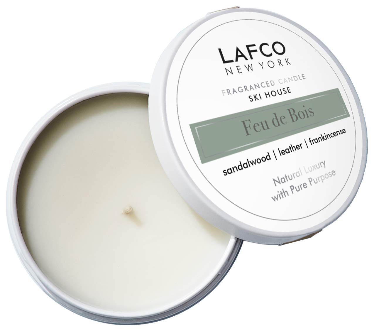 LafcoNew York Travel Candle, Feu de Bois - 4 oz - 20-Hour Burn Time - Made in The USA