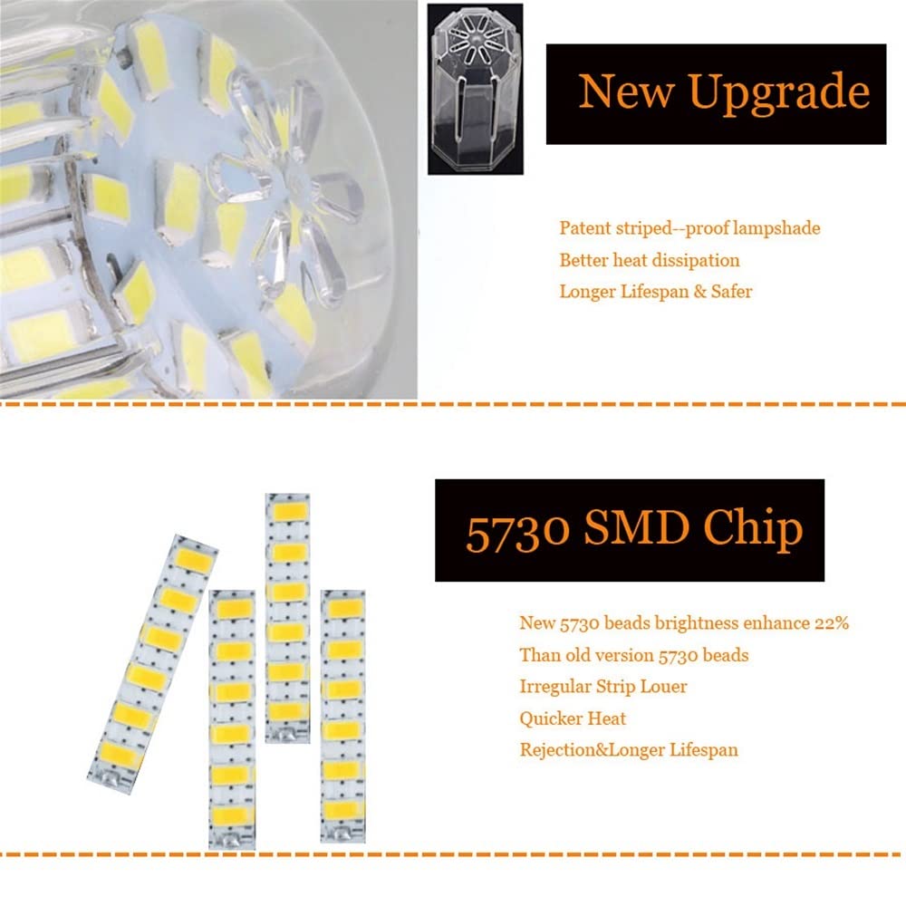 Lot de 10 Spots LED Bougie pour éclairage intérieur, Ampoules LED maïs E27 E14 B22 5W 350LM 27 LED 5730 5731SMD, économie d'énergie, 12V 24V CC