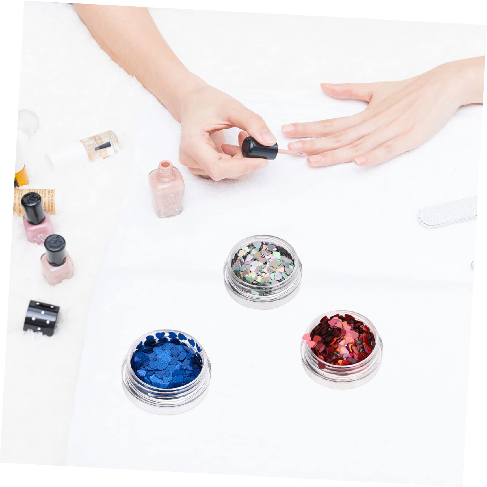 Didiseaon 5 Set Viso Glitterato Glitter Per Unghie A Cuore Adesivi Per Unghie Adesivi Per Smalto Strass Per L'artigianato Adesivi Per Nail Art Con Paillettes L'animale Domestico 12 Scatole*5