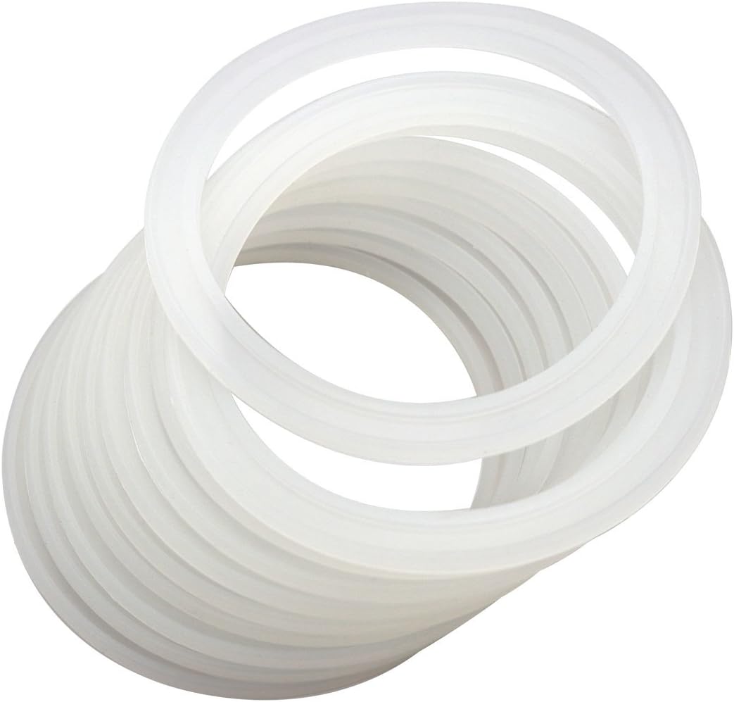 Mason Jar Lifestyle 10 Pack Wide Mouth Platinum Silicone Sealing Rings Gaskets for Leak Proof Lids