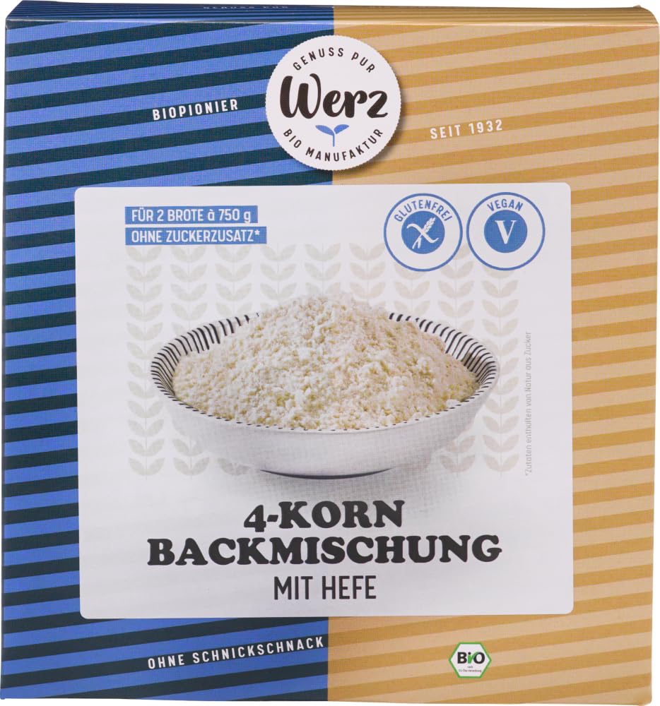 4-Korn Backmischung mit Hefe, glutenfrei 6 x 1000 g