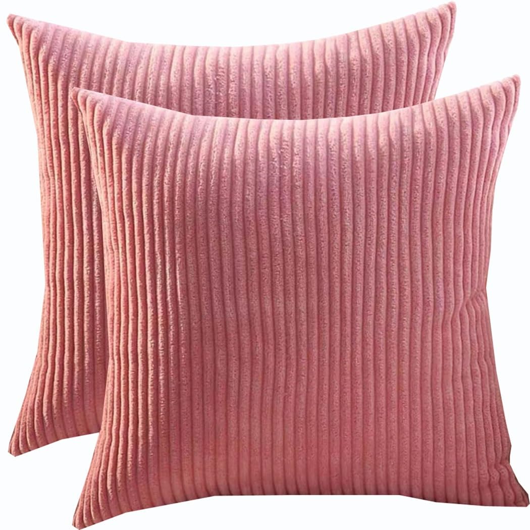Super King Size Pillow Cases 80x80 70x70 Cm, Set Of 2 Square Extra Large Cushion Covers,Soft Pillow Covers With Invisible Zipper Decorative Pillowcases For Sofa Couch(Cherry Blossom Pink,65x65 cm)