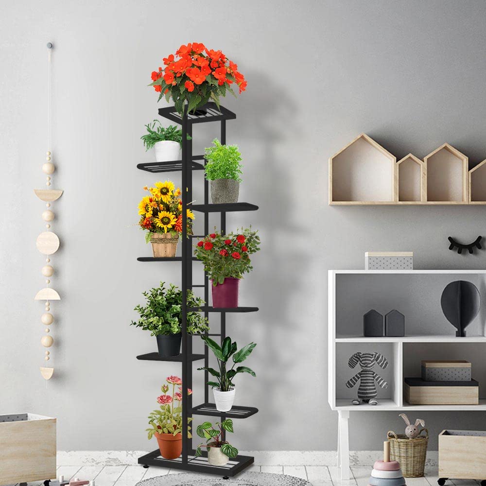 メタルプラントスタンド 屋内 屋外 植木鉢 ディスプレイ ８段 多機能 黒 Amazon.co.jp: MTB ガーデン8段メタルプラントスタンド屋内屋外