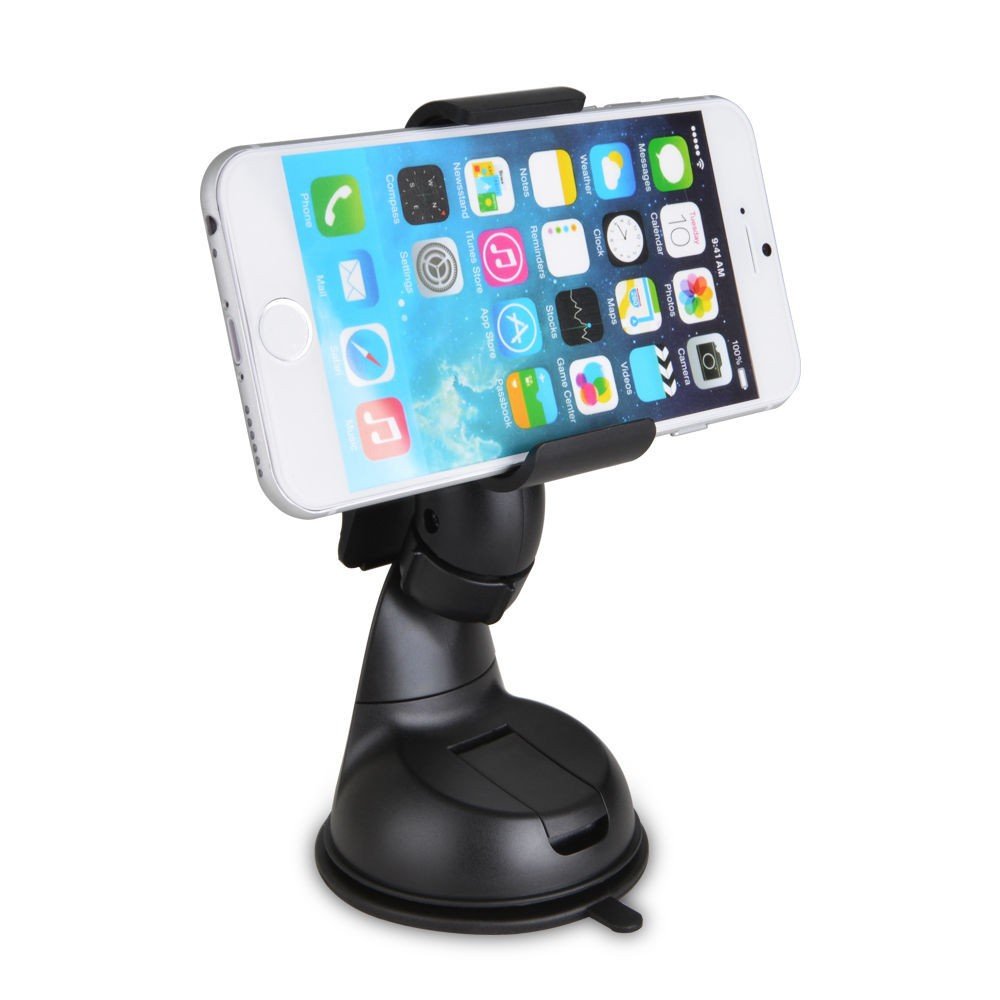 Multi-Functional Car Mount Phone Holder 360 Rotational Suction Cup for iPhone 7S / 7 Plus Big Mouth Window Windshield Dashboard GPS Stand -Random Color