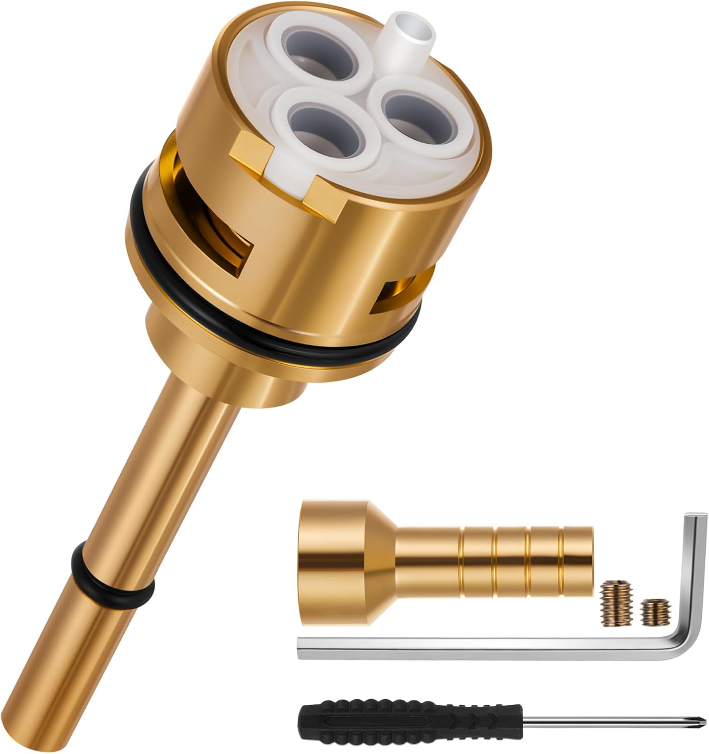 RP51918 3 Setting Diverter Cartridge Compatible with RP51918 Replacement Part Set, 3 Way Shower Diverter Parts, 2 Individual Positions, 1 Shared Position, No Leakage Brass Construction