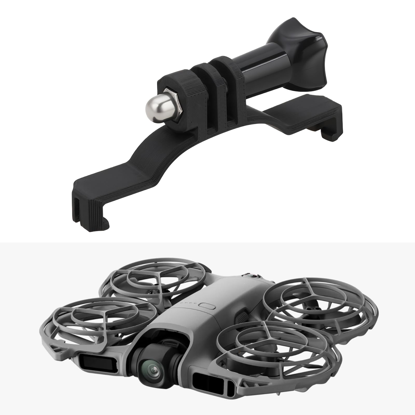 ECSiNG Support de Fixation Extensible pour Caméra Sportive Compatible avec DJI Neo 2 Noir 12 X 32 X 77,4 Mm