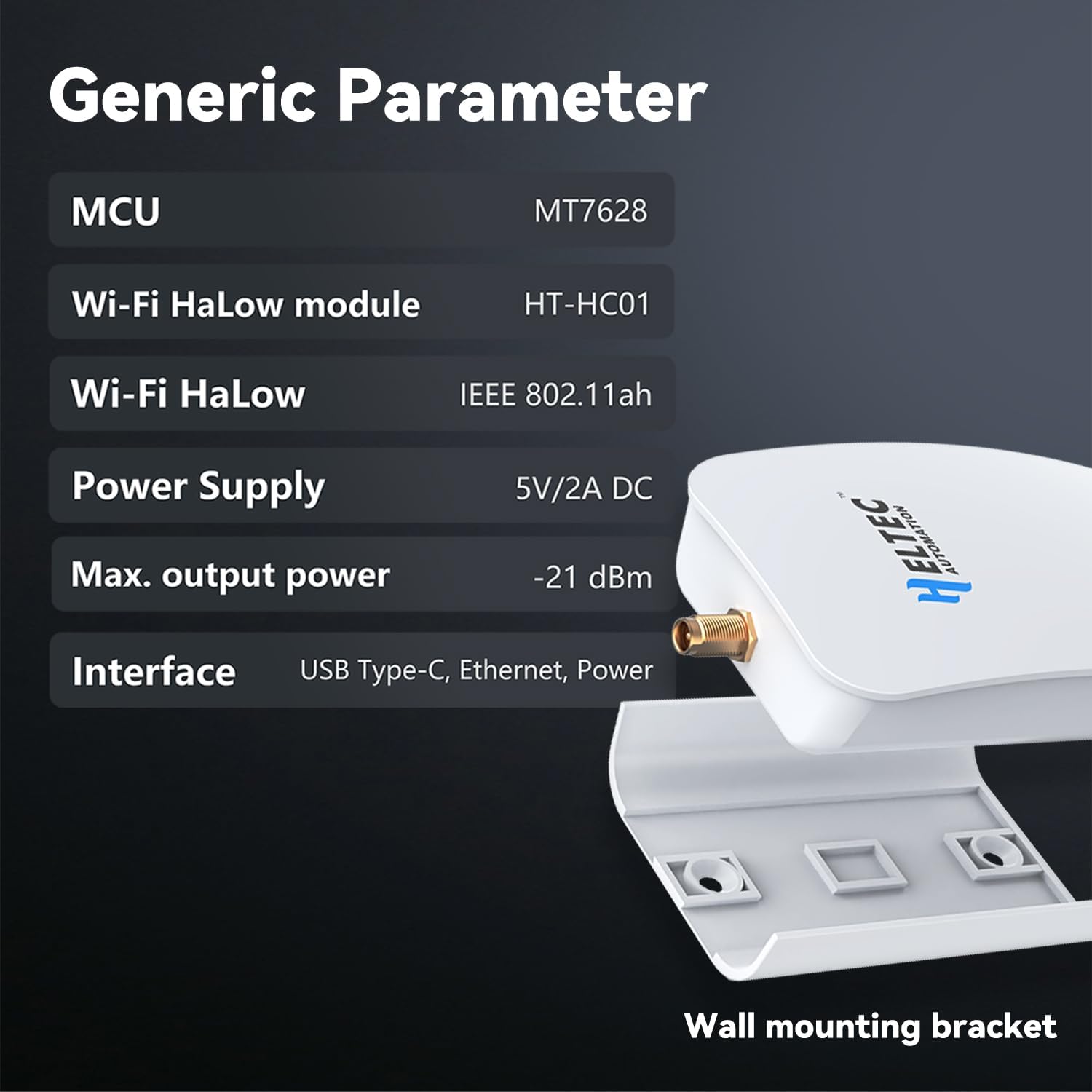 Heltec Pont sans fil point à point, WiFi HaLow, pont sans fil longue portée avec 802.11ah, prend en charge une distance de transmission extérieure de 2 km, idéal pour les drones, la robotique, les