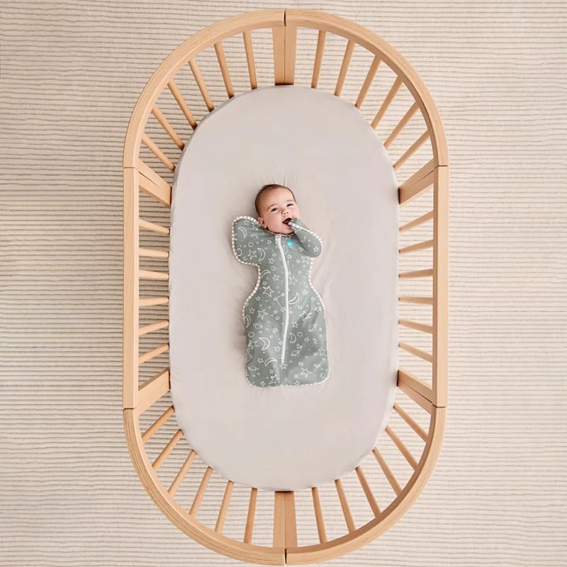 Image of Love To Dream Swaddle UP, Baby Sleep Sack, Twin Zipper For Easy Diaper Changes, Arms UP Position, Hip-Healthy, Lightweight & Breathable, Moderates Temperatures 20-24C, Small 1-3 Months, Olive