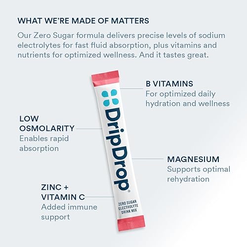 Miniatura 4 de DripDrop Hydration - Paquetes de electrolitos en polvo sin azúcar Keto - Sandía - 32 unidades