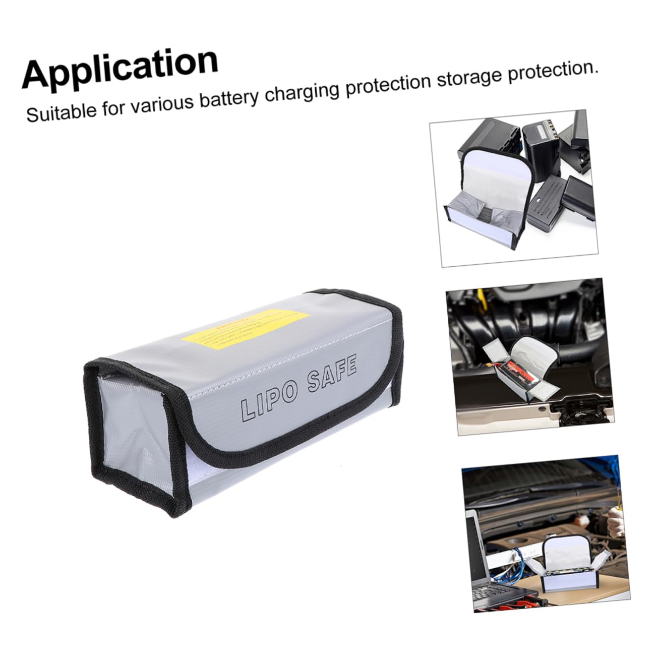 NUOBESTY 3 Set Borsa Antideflagrante Per Batteria Magazzinaggio Porta Della Batteria Cellula Borsa Batteria Ignifuga Sicurezza Silver Tessuto in Fibra Di 2 Pezzi*3