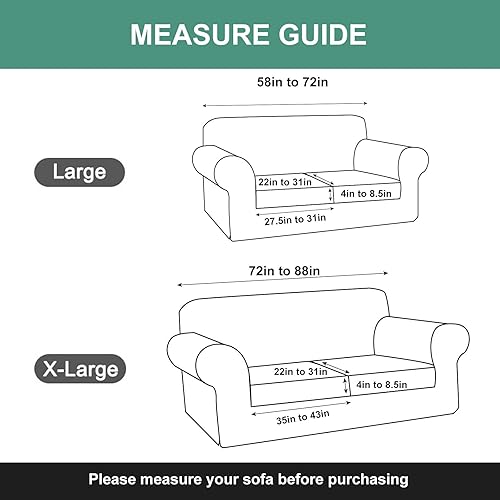Miniatura 3 de Genina Funda impermeable para sofá de 3 piezas, funda protectora para sofá de 2 cojines, funda protectora de muebles para niños, mascotas, perros