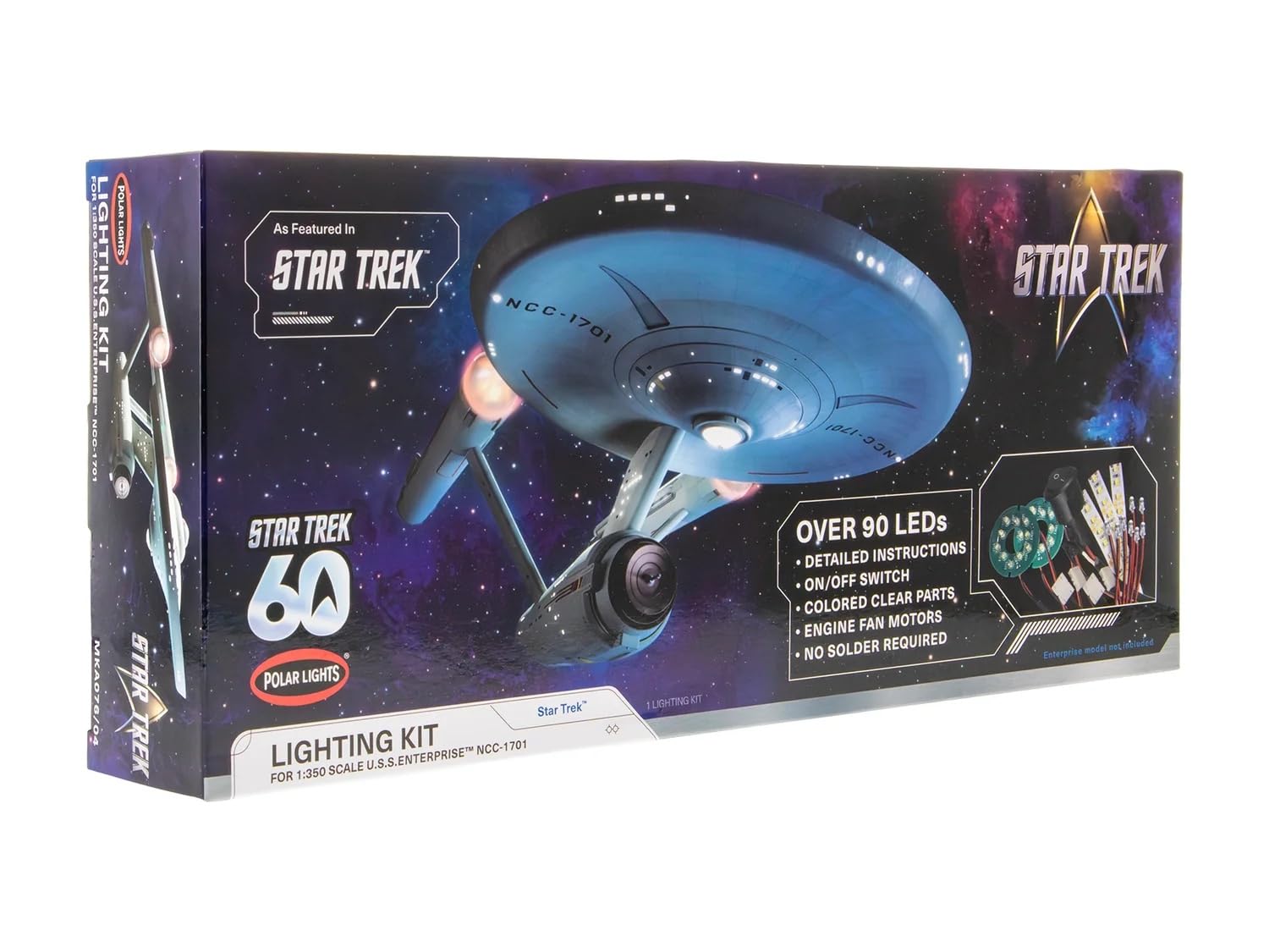 Round 2 Star Trek - The Original Series USS Enterprise 1701-60th Anniversary Juego de iluminación para kit de escala 1:350