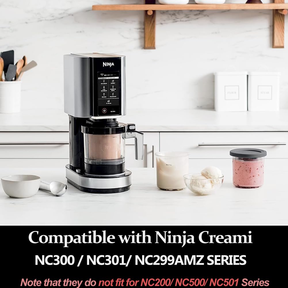 LIN Vaschette per Gelato - 2 Contenitori Rettangolari da 1,5 L, 1 Coperchio Rosso e 1 Bianco