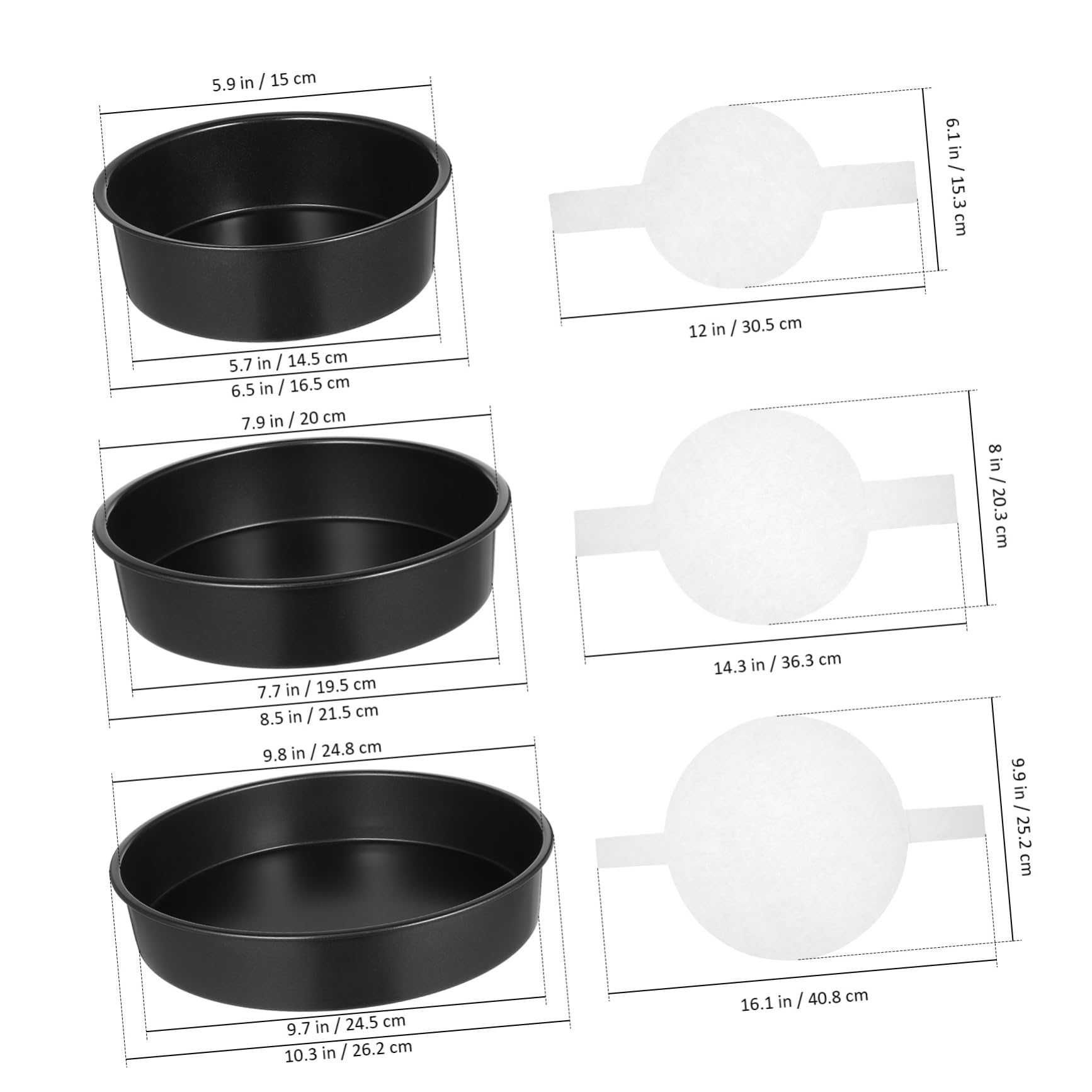 Alipis 3pièces Moules à Gâteau Antiadhésifs Pâtissiers De Moules à Gâteau Pour Gâteaux