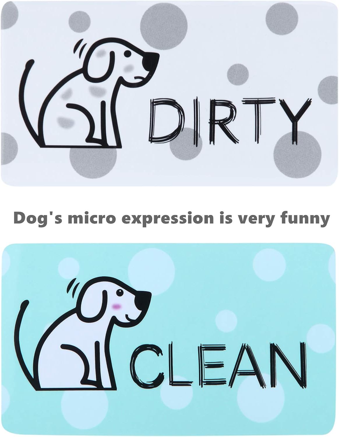 MUDOR Dishwasher Magnet Clean Dirty Sign, Double Sided Flip Indicator with Strong Magnet, Universal Kitchen Dishwasher Magnet Cover ,Useful Gifts for Women, Dog