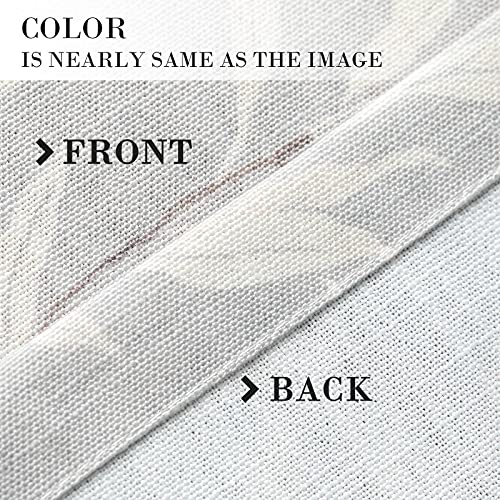 Vogol Grey Leaves Print Curtain Valance, Linen Textured Tie Up Window Shade Rod Pocket Tie-Up Adjustable Valances For Bathroom, 52X18, One Piece #TOP3