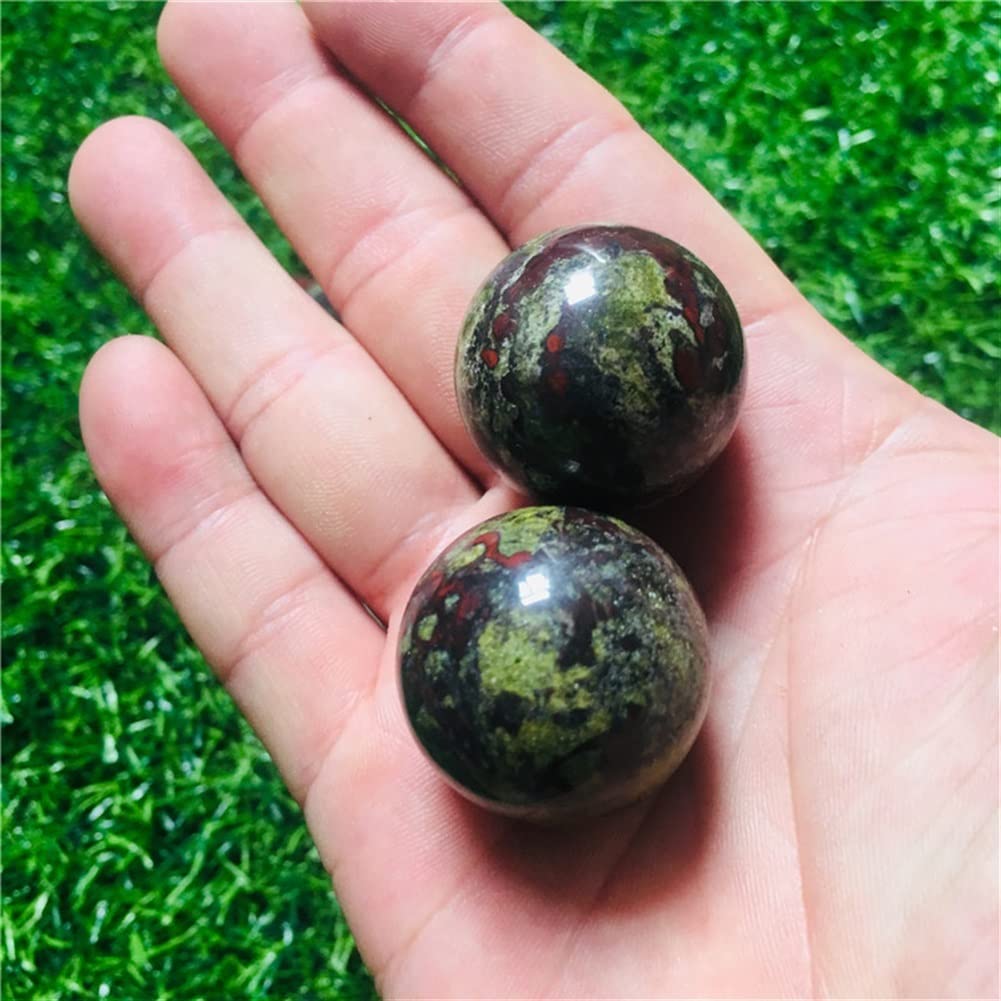 Ornamenti di Cristallo 3,5 cm Quarzo Naturale Pietra di Sangue Sfera di Cristallo Palla Magica Decorazione della casa 2 Pezzi