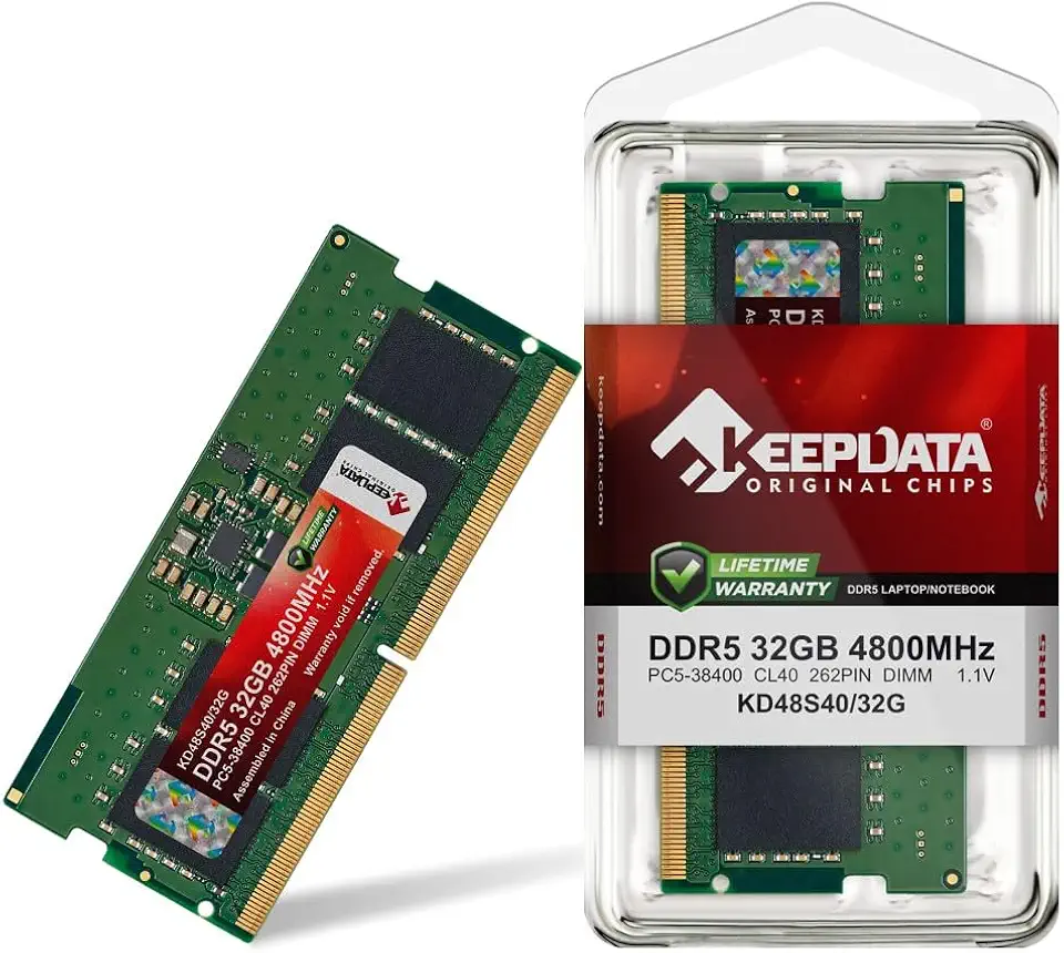 MEMÓRIA RAM PARA NOTEBOOK DDR5 32GB 4800MHZ KEEPDATA KD48S40/32G