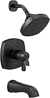 Vista 1 de DELTA FAUCET T17T476-BL 17 - Bañera termostática y ducha, solo bañera y ducha, color negro mate