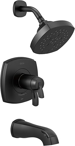 DELTA FAUCET T17T476-BL 17 - Bañera termostática y ducha, solo bañera y ducha, color negro mate