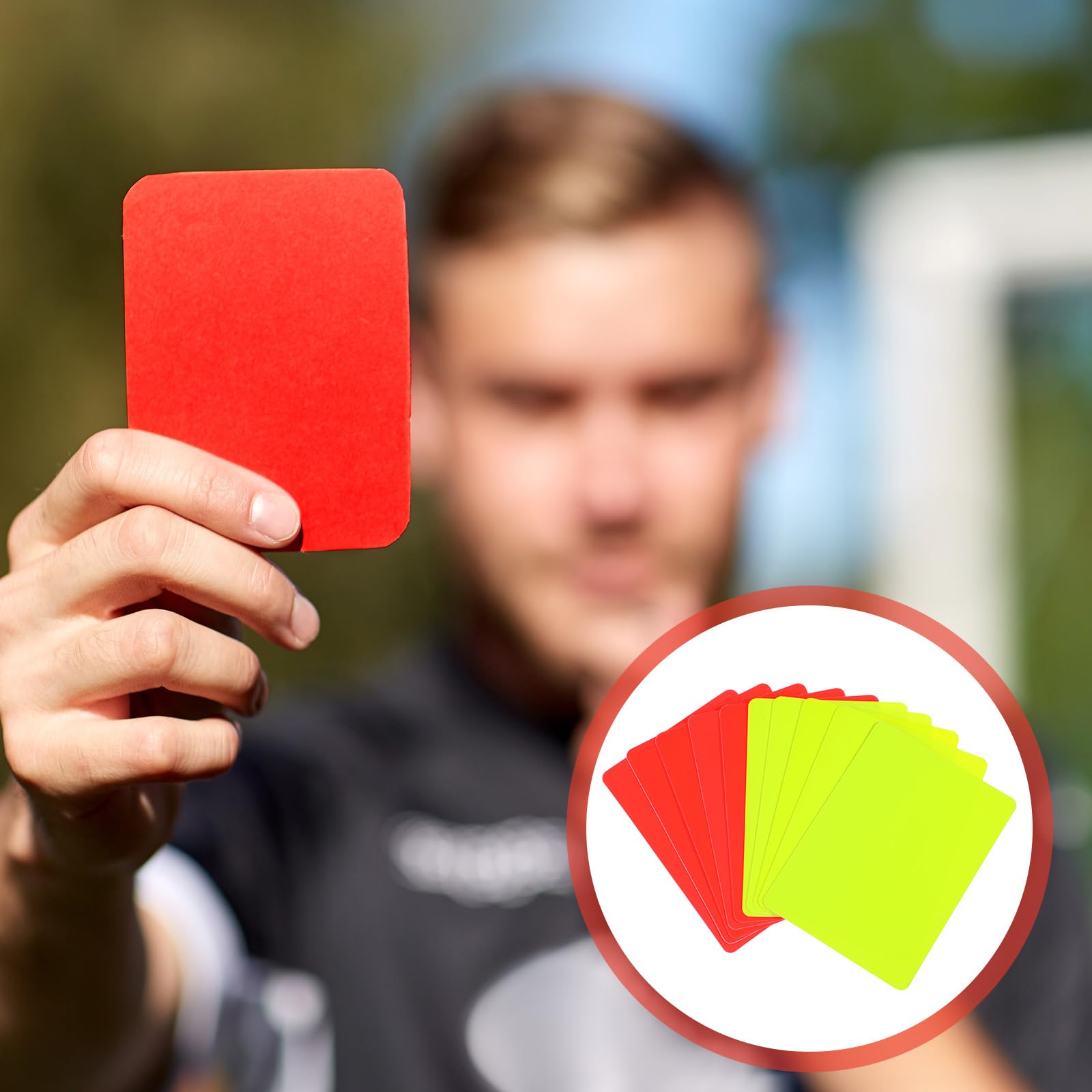 Cobee 10 tarjetas de árbitro, tarjetas de árbitro de fútbol rojas y amarillas, tarjetas de árbitro, accesorios de árbitro, herramientas de referencia, para fútbol, fútbol, deportes escolares