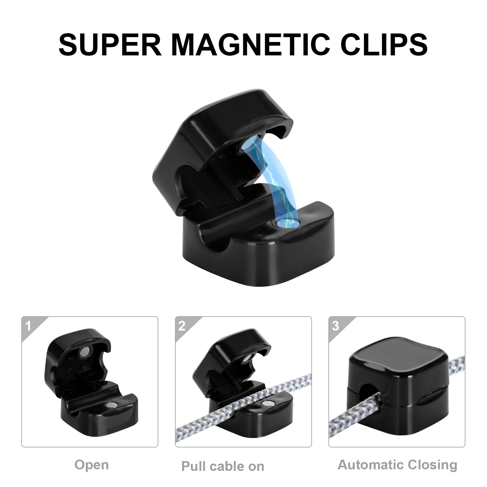 18 Pack Clips Câble Organisateur De Câbles Magnétique, Blanc