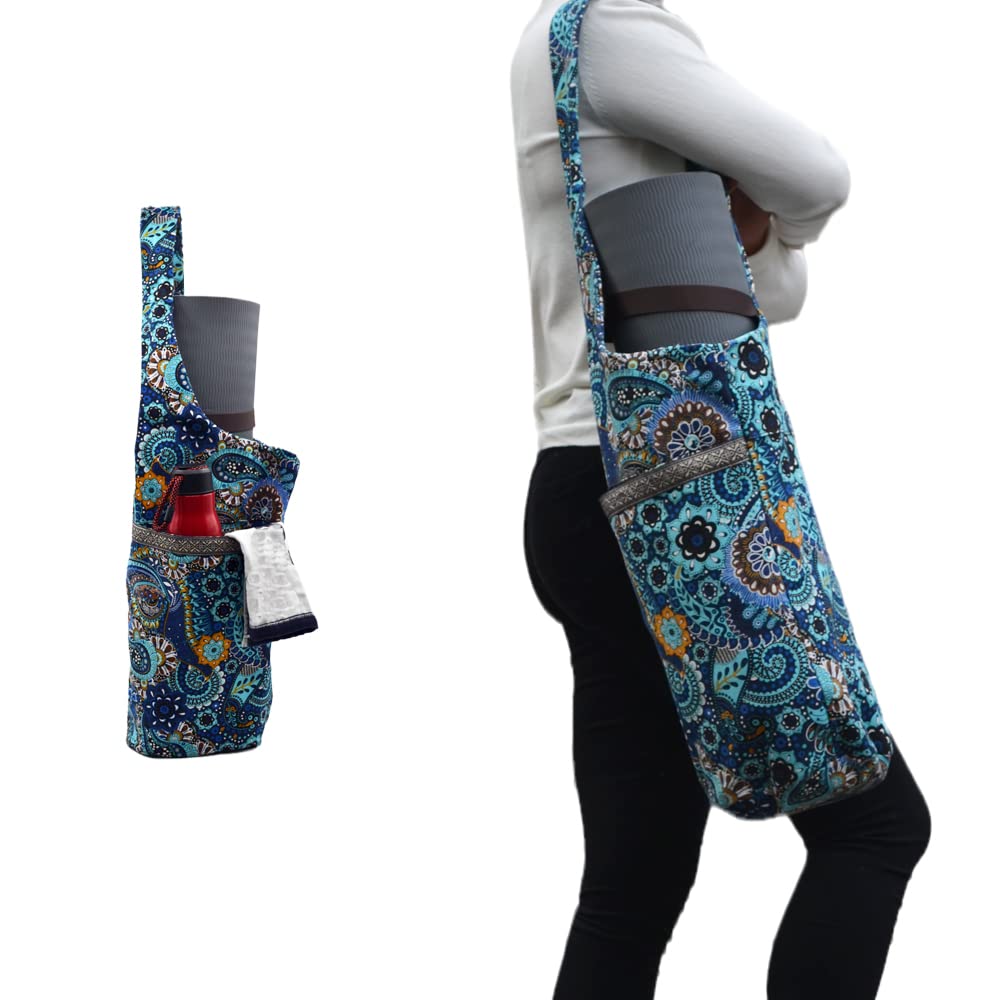 IwIeIaIrI Yoga Mat Bag for Women with Large Size Pocket and Zipper Pocket,Yoga Gifts Accessories with Adjustable Shoulder Strap- Fits Most Workout Stuff