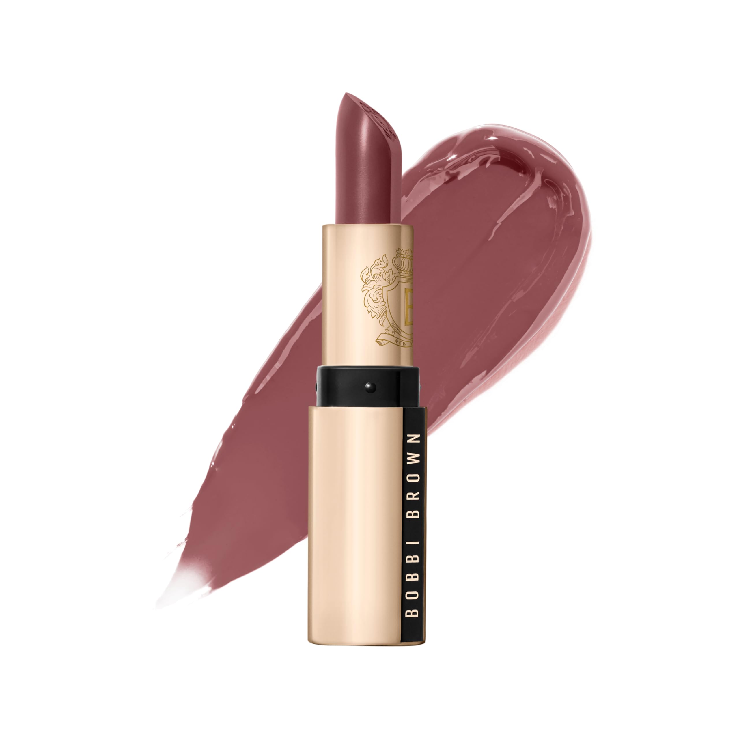 Bobbi Brown Luxe Lipstick | Bold, Skincare-Infused Lipstick for Rich Satin Finish | Chamomile Oil & Jasmine Flower Wax, 0.12 Ounce, Downtown Plum​