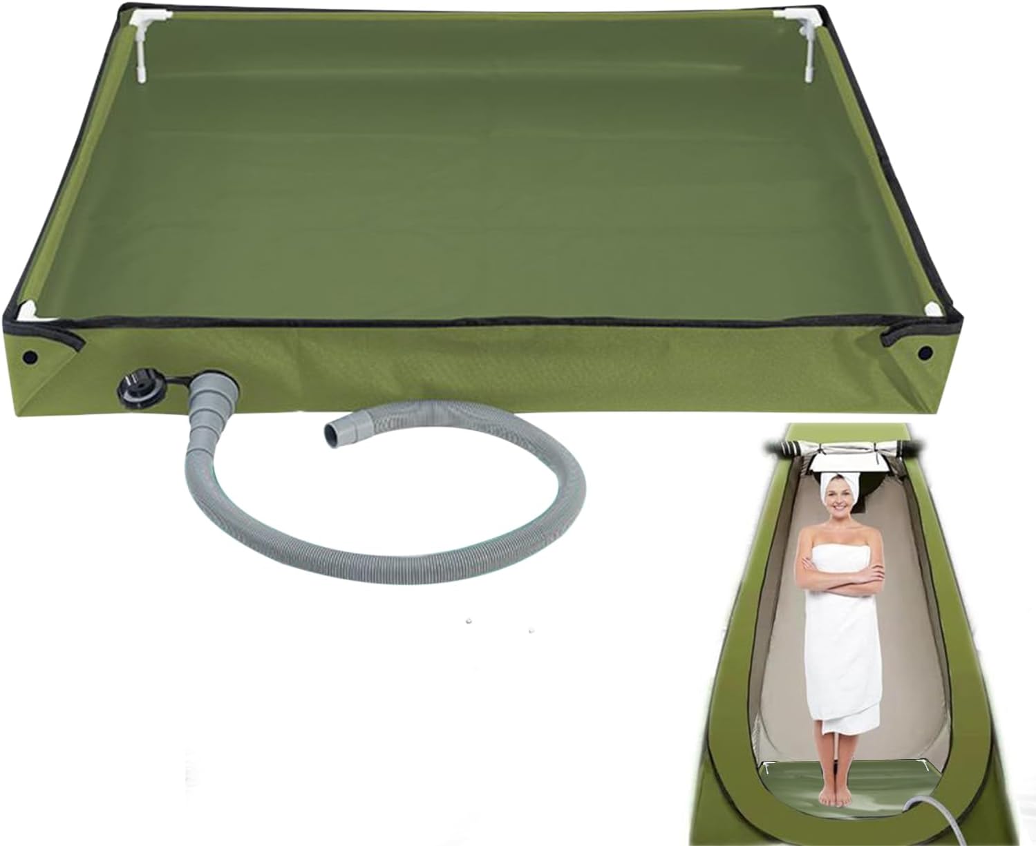 Compact Folding Basin - Outdoor Shower Base Organizer, Portable Water Accent Style, Multi Use Travel Storage Piece, Basin Functional Design, Camping Accessories for RV Bathroom Road Trip