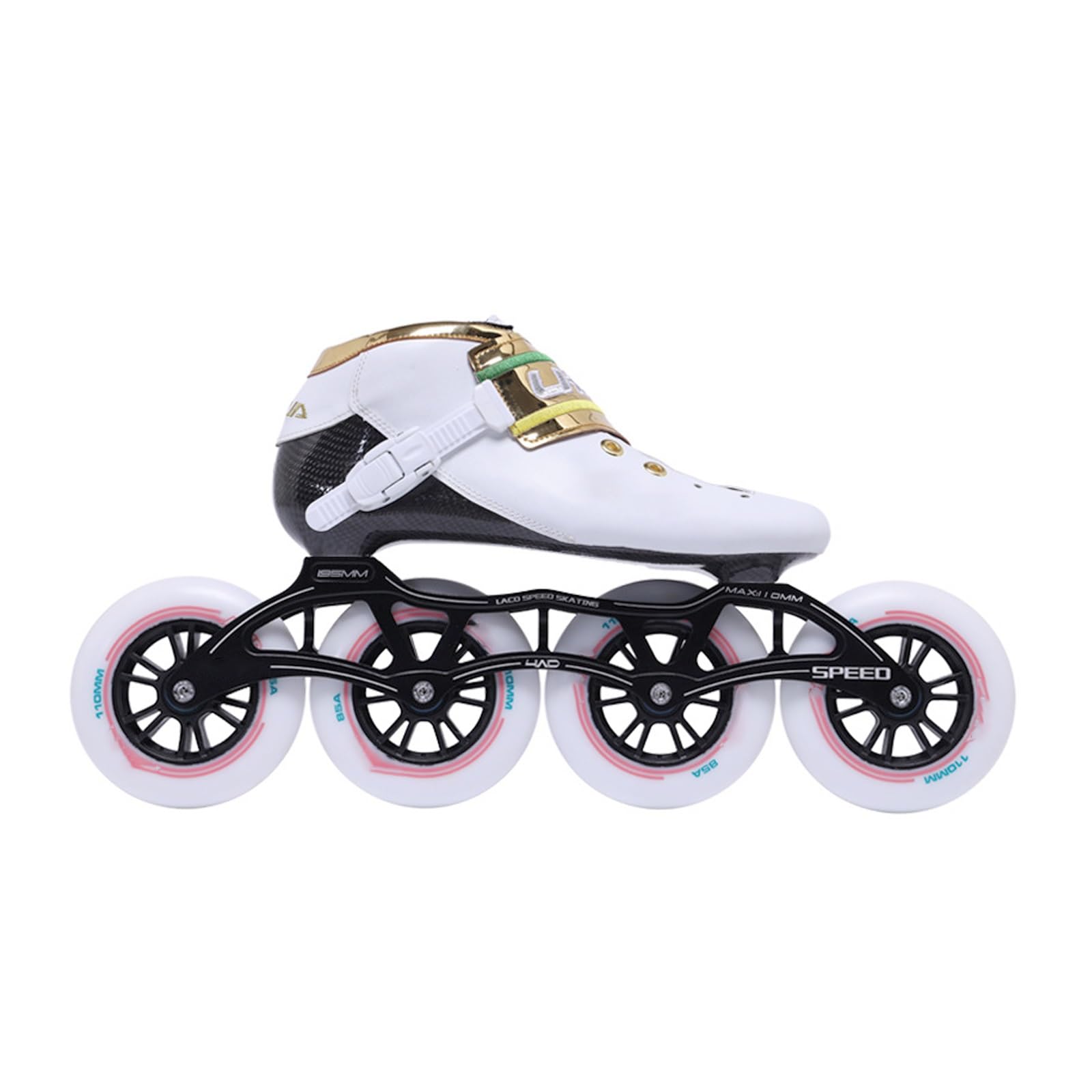 Inline-Speed-Skate for Männer Und Frauen, Fitness-Renn-Inline-Skates for Erwachsene, 4 X 90–110 Mm Räder, Professionelle Speed-Rollschuhe Aus Kohlefaser, Unisex