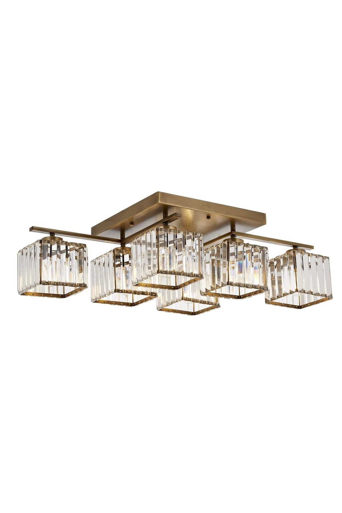 Avonni AV-60230-6E Eskitme Kaplama Modern Avize E27 Metal Kristal 80x40cm