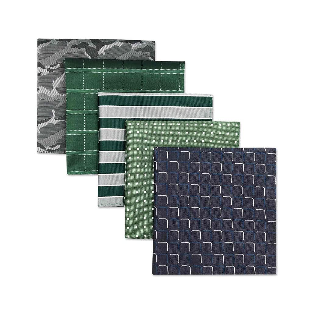 5-teiliges Set bunt sortierter Einstecktücher für Herren aus Seide, klassisches Taschentuch-Set, Geschenk, bunt (Farbe: 3er-Pack, Größe: 32 x 32 cm) (Argento 32 x 32 cm)